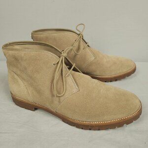 Tory Burch Westbury Chukka Boots Women 10 Beige White Lace Up Ankle Bootie